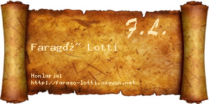 Faragó Lotti névjegykártya